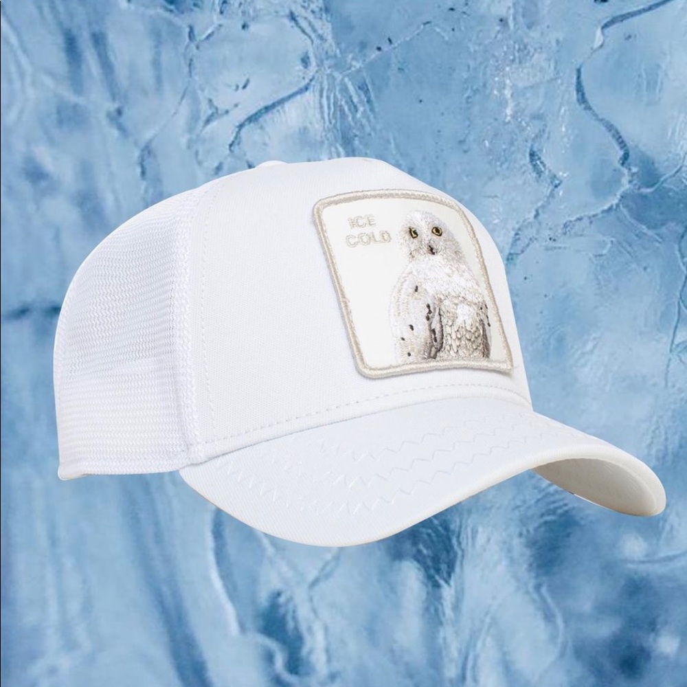Goorin Bros The Farm Trucker White Owl Cold As Ice SnapBack Hat Limited Edition